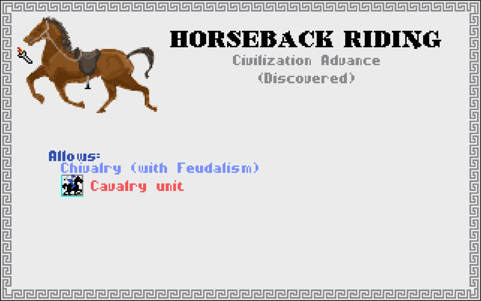 Another image of the the horseback riding technology from the game Civilization.